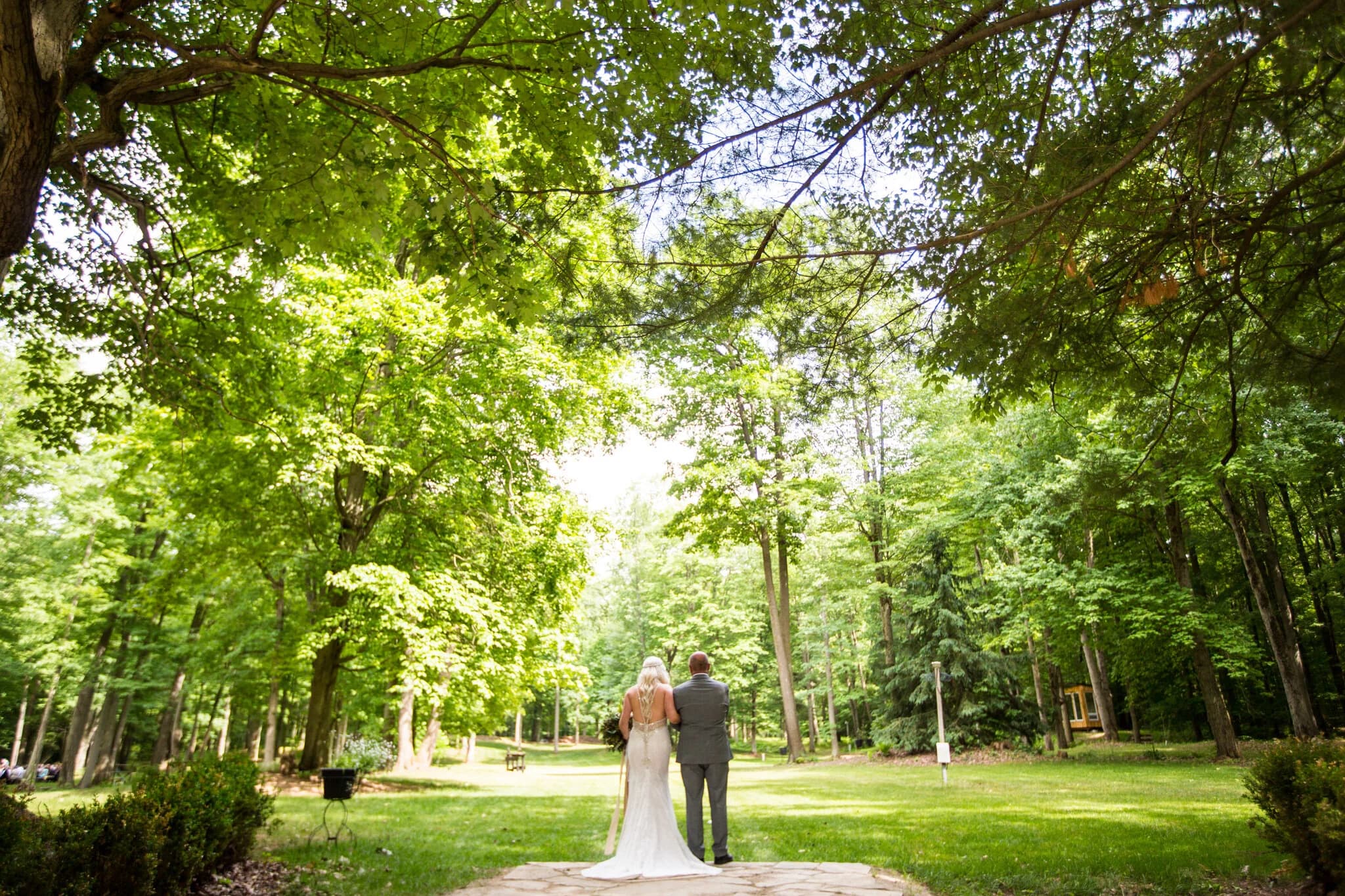 Timber Pavilion ceremony space surrounded by forest at Fernwood Hills